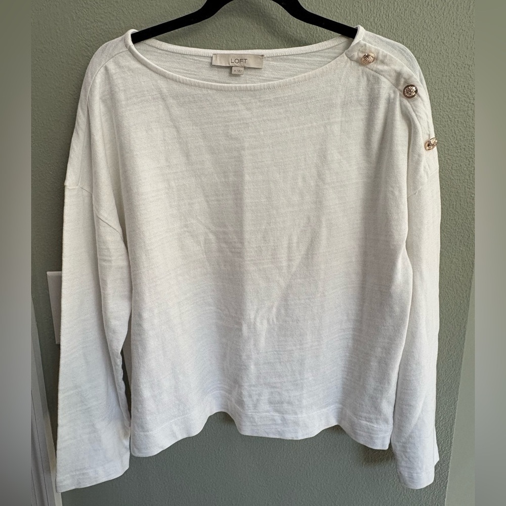 LOFT Long Sleeve Top with Button Accents
